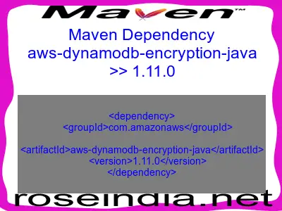 Maven dependency of aws-dynamodb-encryption-java version 1.11.0