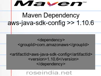 Maven dependency of aws-java-sdk-config version 1.10.6