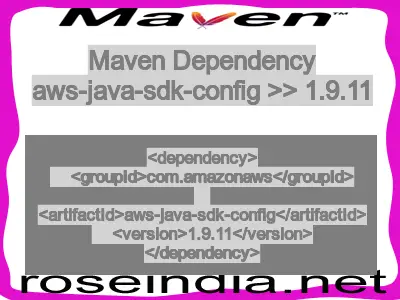 Maven dependency of aws-java-sdk-config version 1.9.11