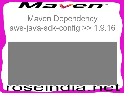 Maven dependency of aws-java-sdk-config version 1.9.16