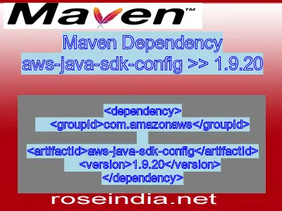 Maven dependency of aws-java-sdk-config version 1.9.20