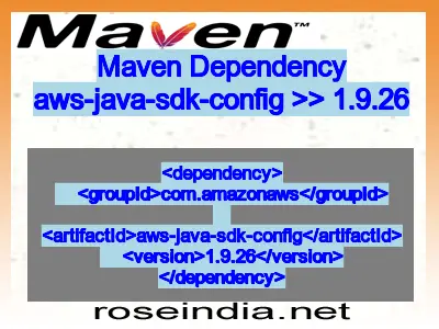 Maven dependency of aws-java-sdk-config version 1.9.26