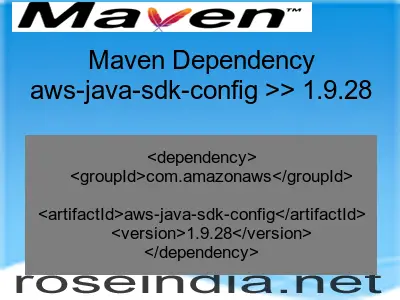 Maven dependency of aws-java-sdk-config version 1.9.28