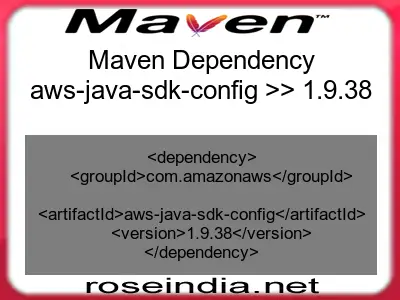 Maven dependency of aws-java-sdk-config version 1.9.38