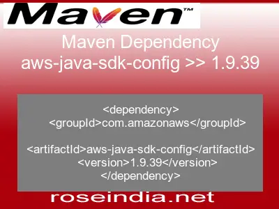 Maven dependency of aws-java-sdk-config version 1.9.39