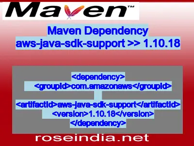 Maven dependency of aws-java-sdk-support version 1.10.18