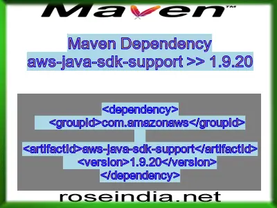 Maven dependency of aws-java-sdk-support version 1.9.20