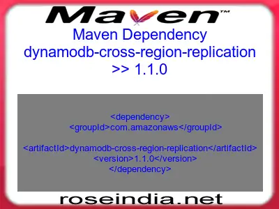 Maven dependency of dynamodb-cross-region-replication version 1.1.0
