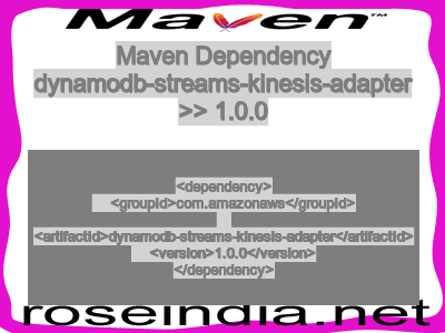 Maven dependency of dynamodb-streams-kinesis-adapter version 1.0.0