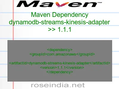 Maven dependency of dynamodb-streams-kinesis-adapter version 1.1.1
