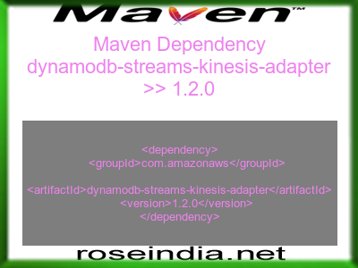 Maven dependency of dynamodb-streams-kinesis-adapter version 1.2.0