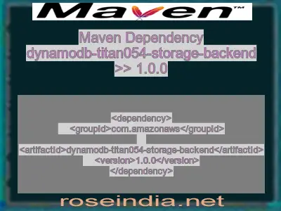 Maven dependency of dynamodb-titan054-storage-backend version 1.0.0