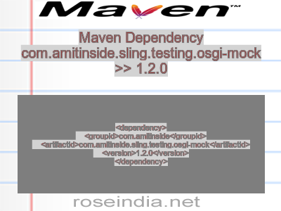 Maven dependency of com.amitinside.sling.testing.osgi-mock version 1.2.0