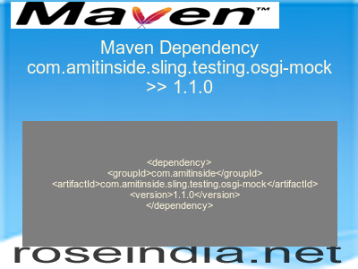 Maven dependency of com.amitinside.sling.testing.osgi-mock version 1.1.0