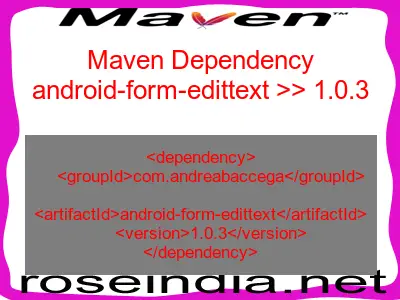 Maven dependency of android-form-edittext version 1.0.3