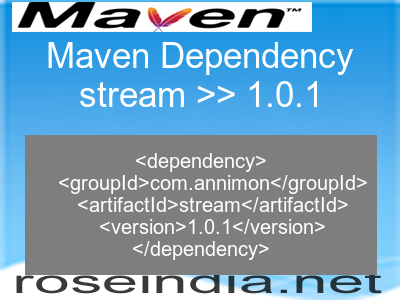 Maven dependency of stream version 1.0.1
