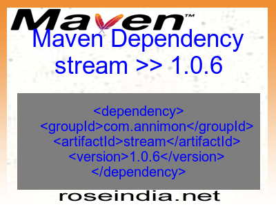 Maven dependency of stream version 1.0.6