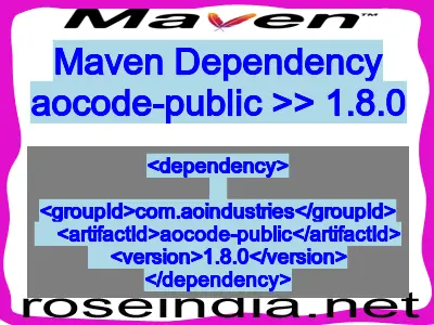 Maven dependency of aocode-public version 1.8.0