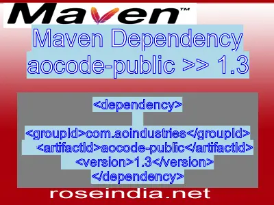 Maven dependency of aocode-public version 1.3