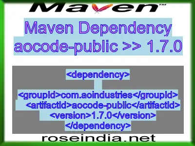 Maven dependency of aocode-public version 1.7.0