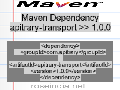 Maven dependency of apitrary-transport version 1.0.0