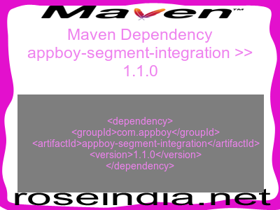 Maven dependency of appboy-segment-integration version 1.1.0