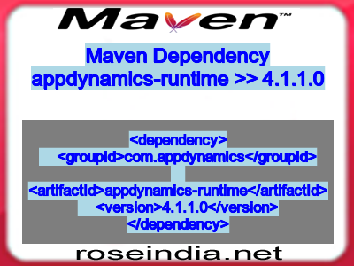 Maven dependency of appdynamics-runtime version 4.1.1.0