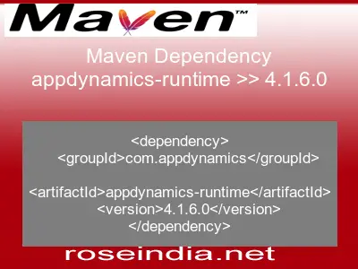 Maven dependency of appdynamics-runtime version 4.1.6.0