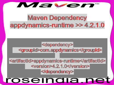 Maven dependency of appdynamics-runtime version 4.2.1.0