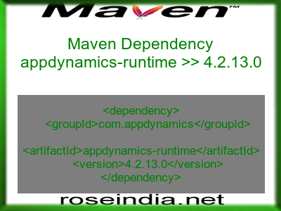 Maven dependency of appdynamics-runtime version 4.2.13.0