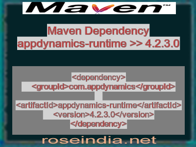Maven dependency of appdynamics-runtime version 4.2.3.0