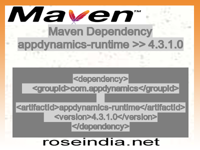 Maven dependency of appdynamics-runtime version 4.3.1.0