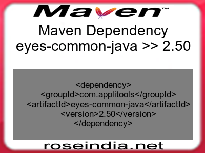 Maven dependency of eyes-common-java version 2.50