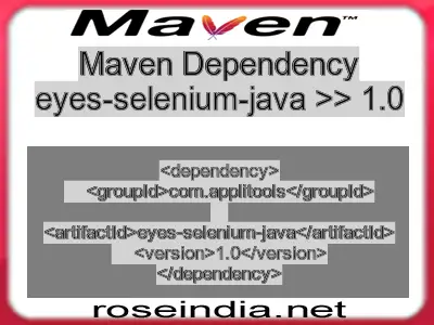 Maven dependency of eyes-selenium-java version 1.0