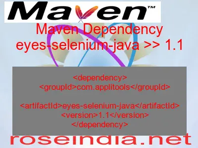 Maven dependency of eyes-selenium-java version 1.1