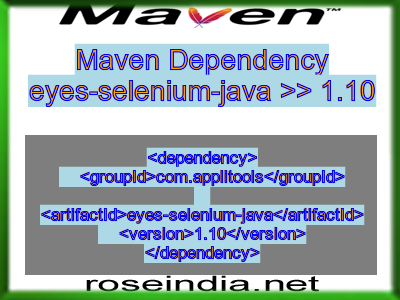 Maven dependency of eyes-selenium-java version 1.10