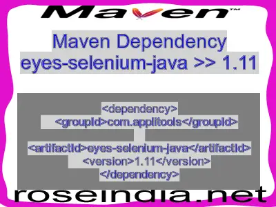 Maven dependency of eyes-selenium-java version 1.11