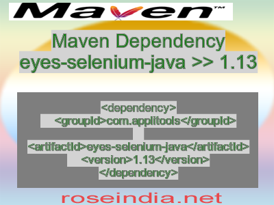 Maven dependency of eyes-selenium-java version 1.13