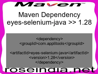 Maven dependency of eyes-selenium-java version 1.28