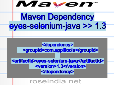 Maven dependency of eyes-selenium-java version 1.3