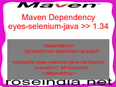 Maven dependency of eyes-selenium-java version 1.34