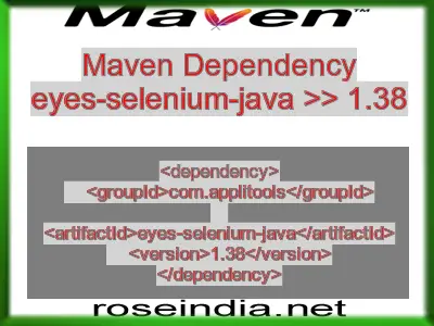 Maven dependency of eyes-selenium-java version 1.38