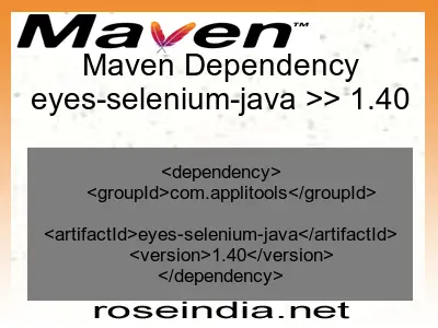 Maven dependency of eyes-selenium-java version 1.40