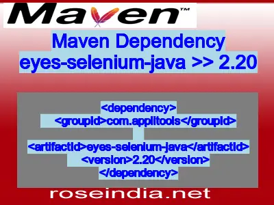 Maven dependency of eyes-selenium-java version 2.20