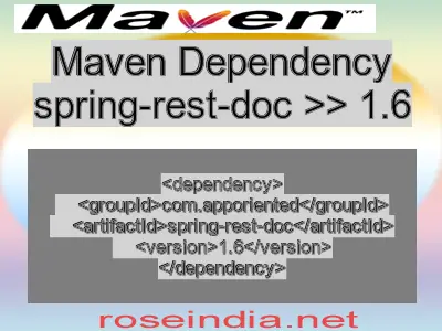 Maven dependency of spring-rest-doc version 1.6