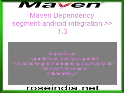 Maven dependency of segment-android-integration version 1.3