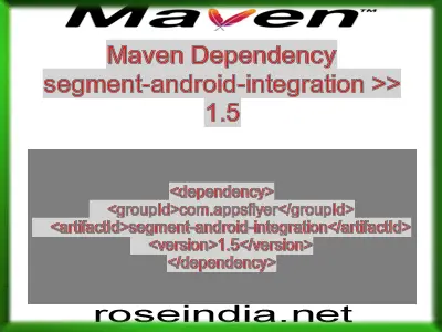Maven dependency of segment-android-integration version 1.5