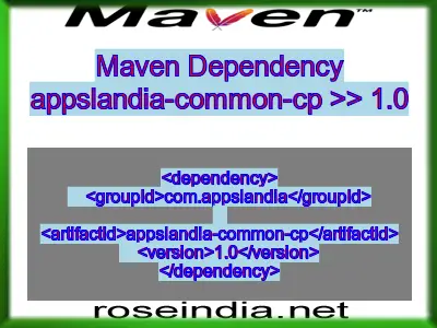 Maven dependency of appslandia-common-cp version 1.0