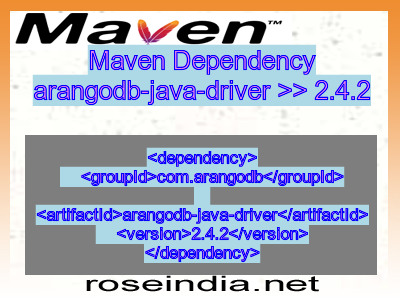 Maven dependency of arangodb-java-driver version 2.4.2