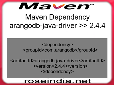 Maven dependency of arangodb-java-driver version 2.4.4